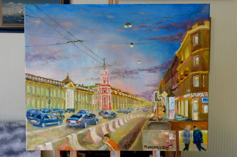 Original Impressionism Cities Painting by Juri Semjonov