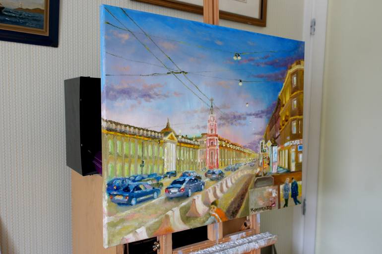 Original Impressionism Cities Painting by Juri Semjonov