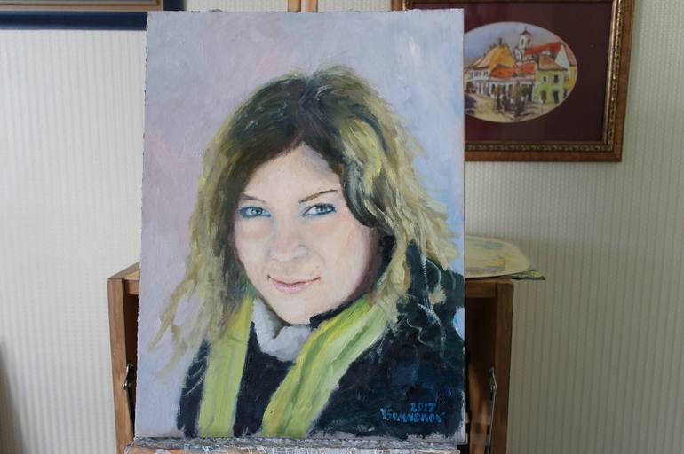 Original Impressionism Portrait Painting by Juri Semjonov