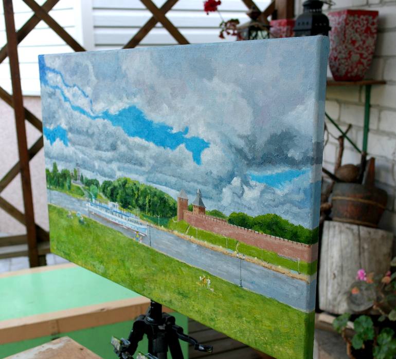 Original Impressionism Cities Painting by Juri Semjonov