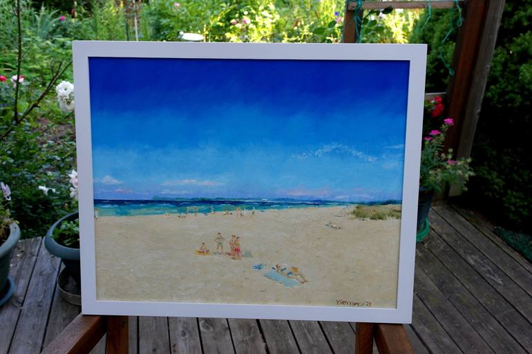 Original Impressionism Beach Painting by Juri Semjonov