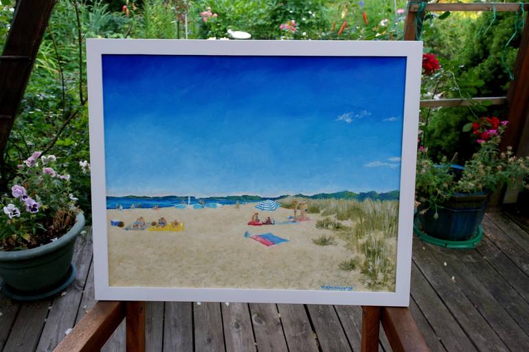 Original Impressionism Beach Painting by Juri Semjonov