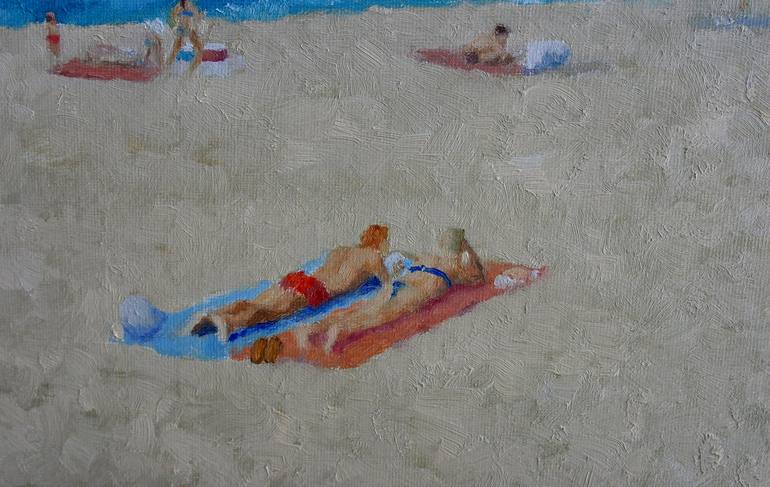 Original Impressionism Beach Painting by Juri Semjonov