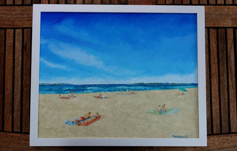 Original Impressionism Beach Painting by Juri Semjonov