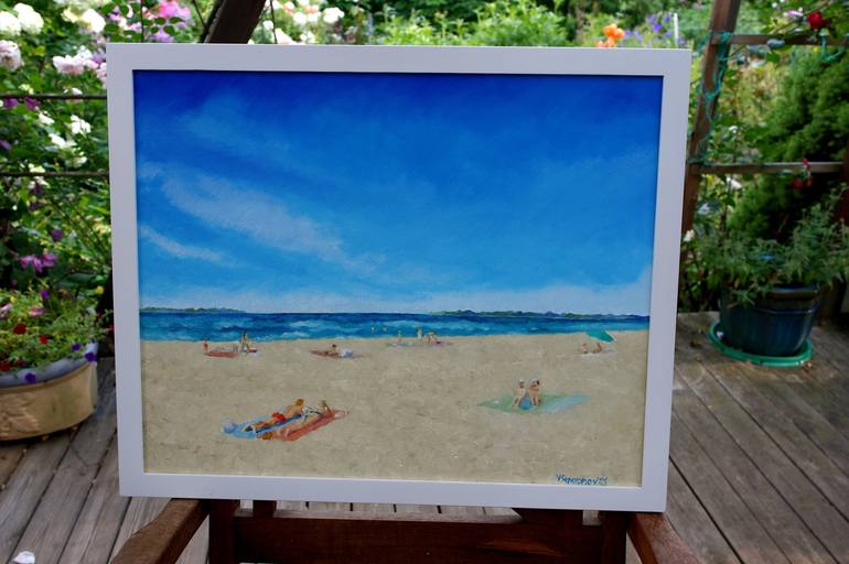 Original Impressionism Beach Painting by Juri Semjonov