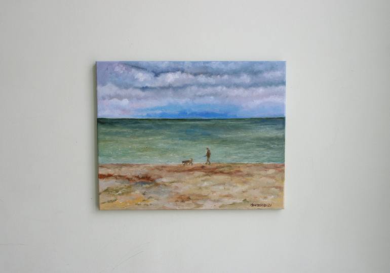 Original Impressionism Beach Painting by Juri Semjonov