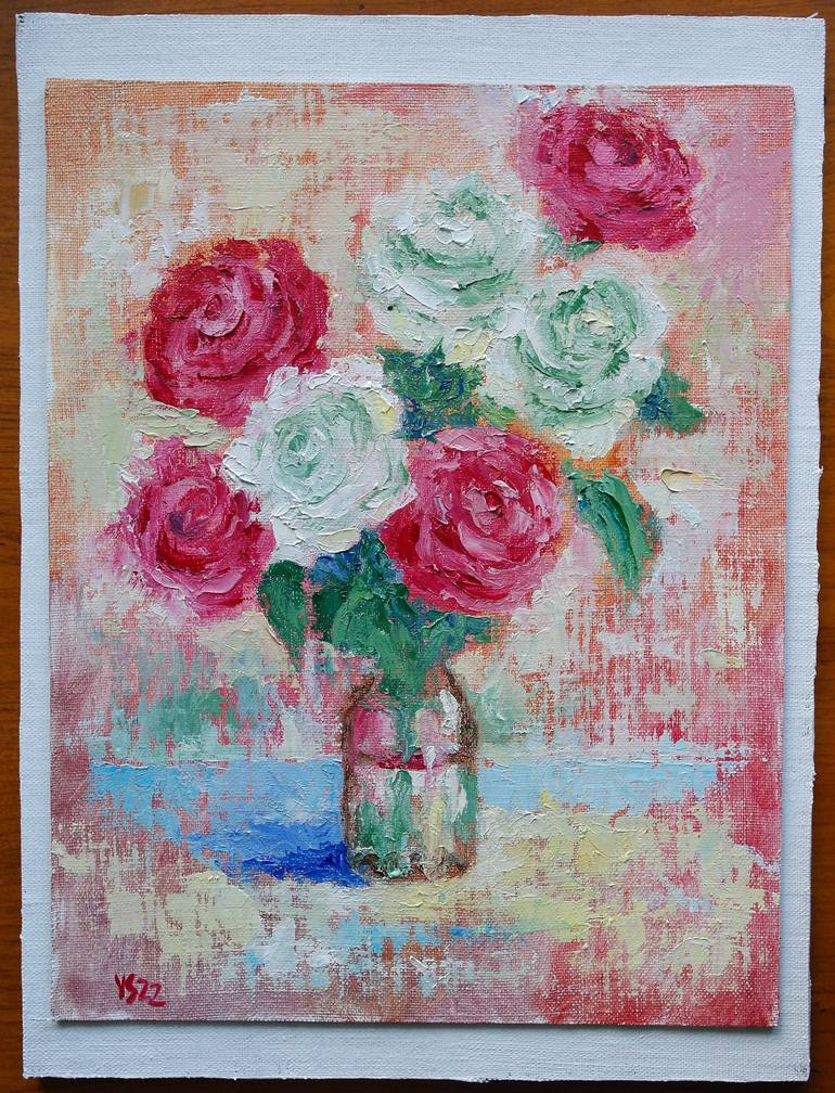 Original Abstract Expressionism Floral Painting by Juri Semjonov