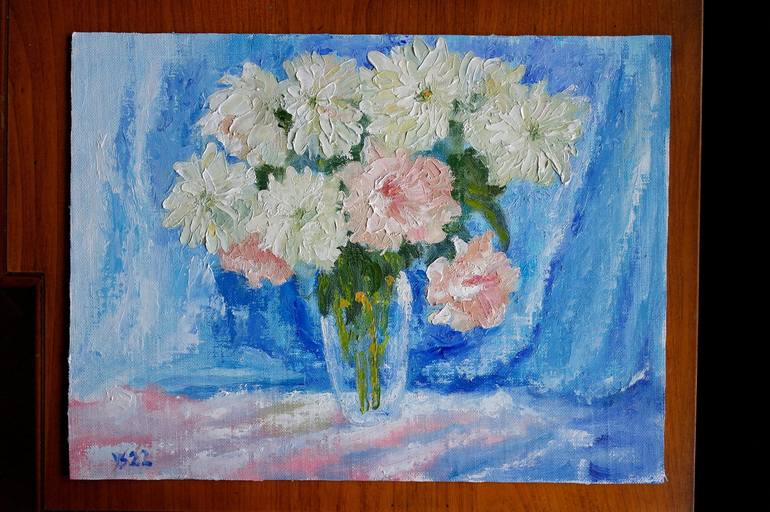 Original Art Deco Floral Painting by Juri Semjonov