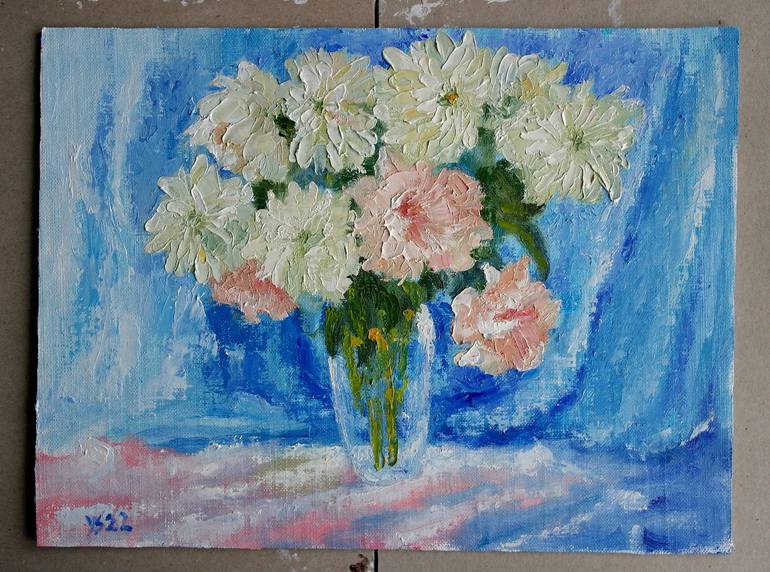 Original Art Deco Floral Painting by Juri Semjonov