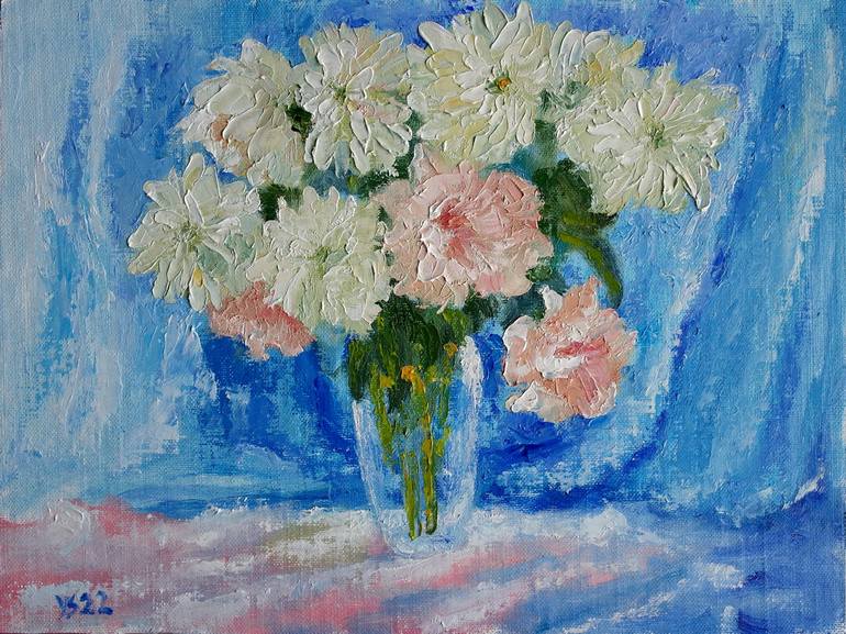 Original Art Deco Floral Painting by Juri Semjonov