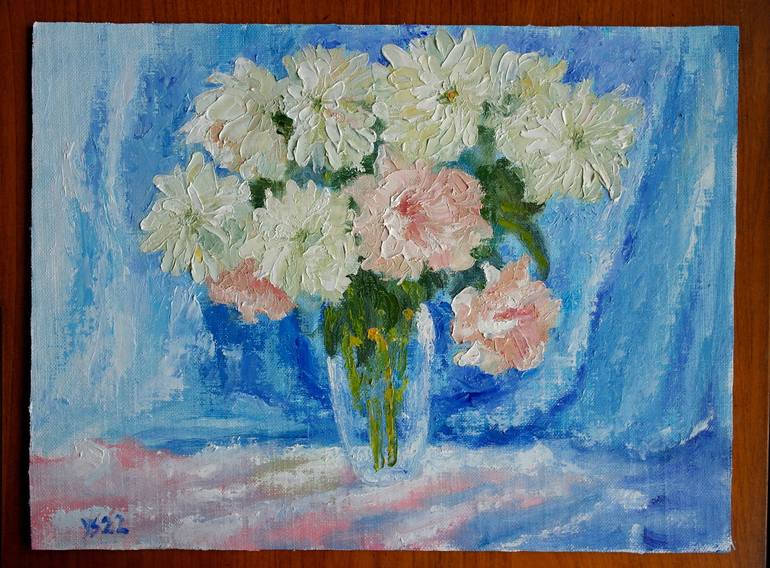 Original Art Deco Floral Painting by Juri Semjonov