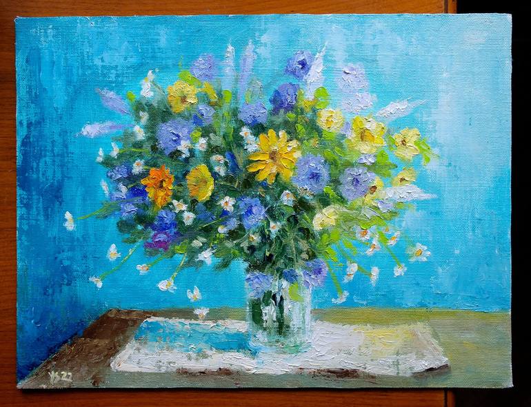 Original Impressionism Floral Painting by Juri Semjonov