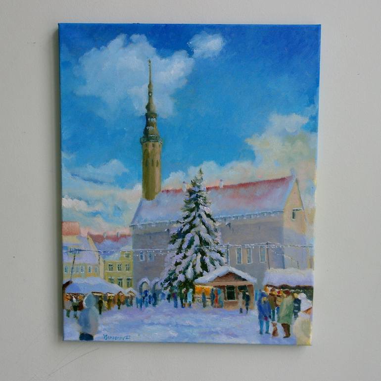 Original Impressionism Cities Painting by Juri Semjonov