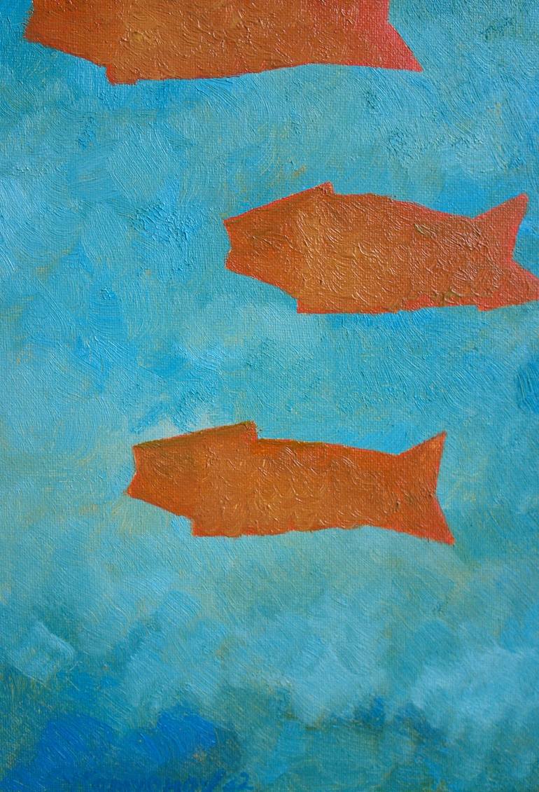 Original Abstract Fish Painting by Juri Semjonov