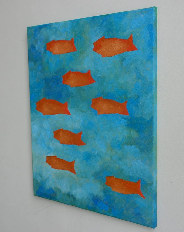 Original Abstract Fish Painting by Juri Semjonov