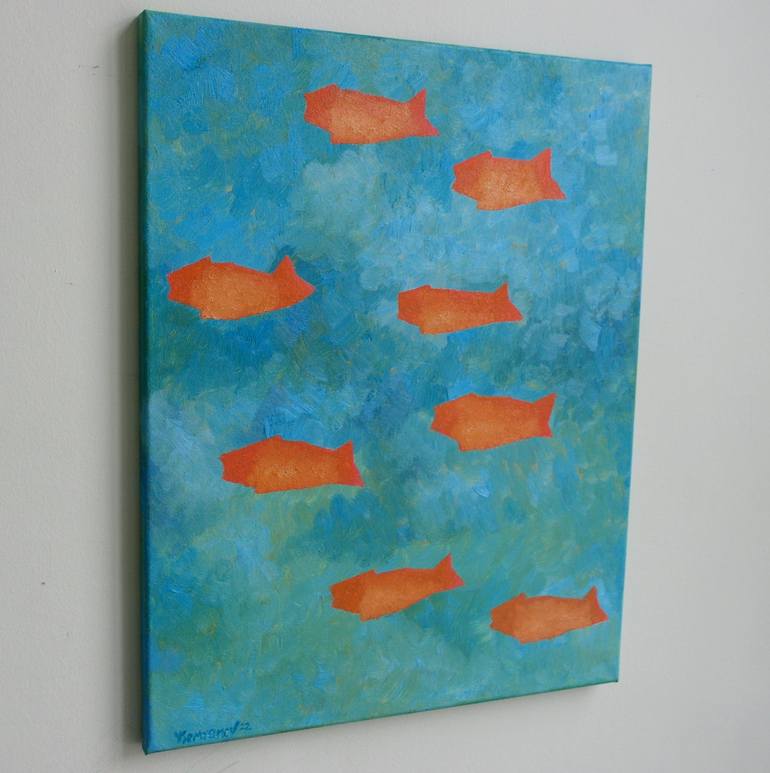 Original Abstract Fish Painting by Juri Semjonov