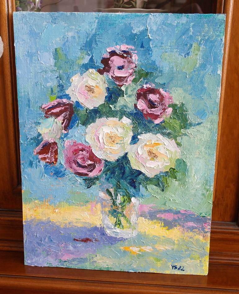 Original Impressionism Floral Painting by Juri Semjonov