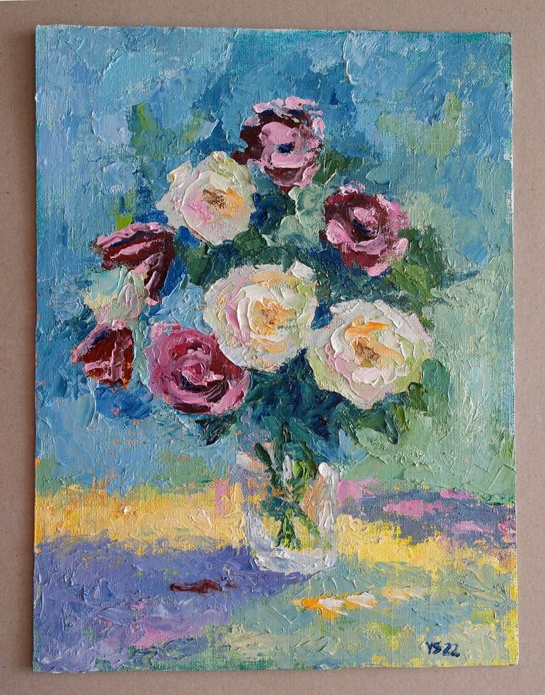 Original Impressionism Floral Painting by Juri Semjonov