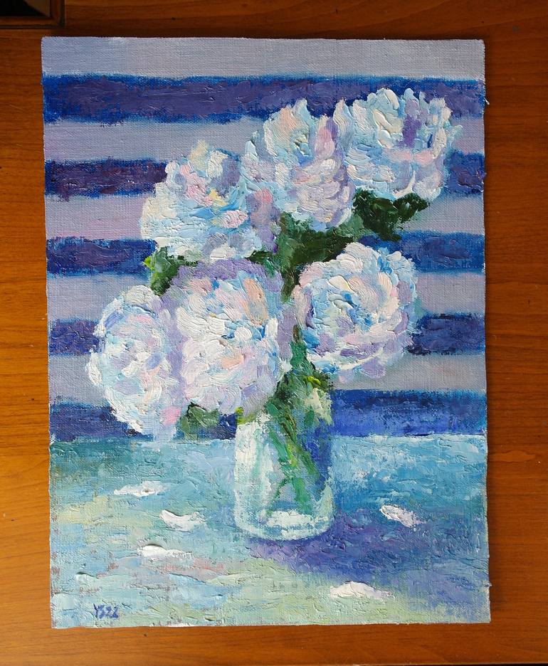 Original Impressionism Floral Painting by Juri Semjonov