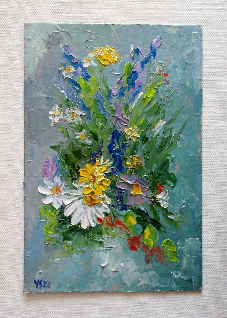 Original Abstract Expressionism Floral Painting by Juri Semjonov