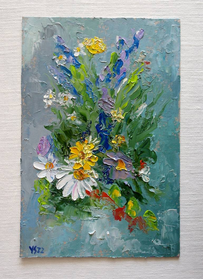 Original Abstract Expressionism Floral Painting by Juri Semjonov