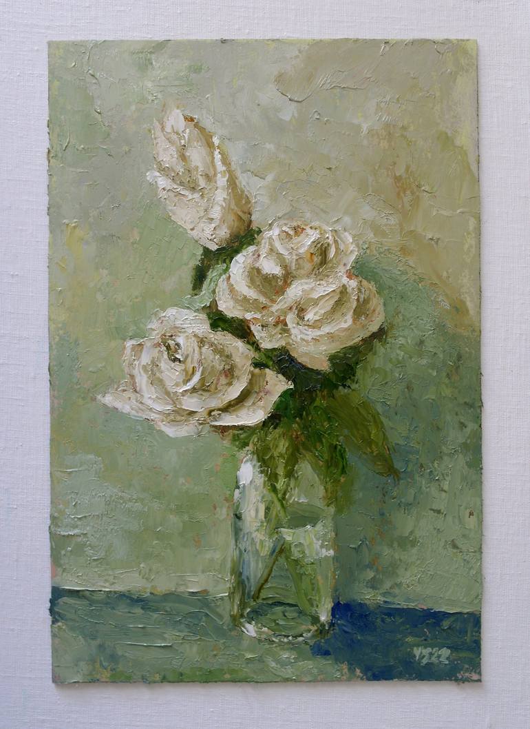 Original Impressionism Floral Painting by Juri Semjonov