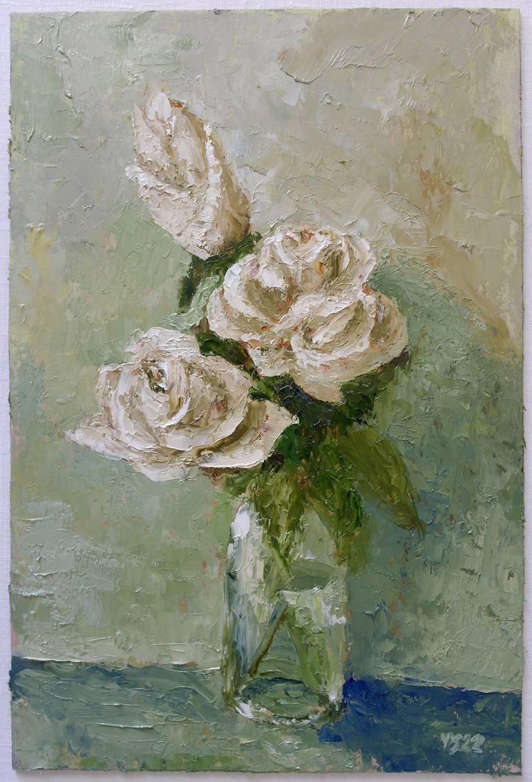 Original Impressionism Floral Painting by Juri Semjonov