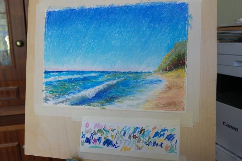 Original Seascape Drawing by Juri Semjonov