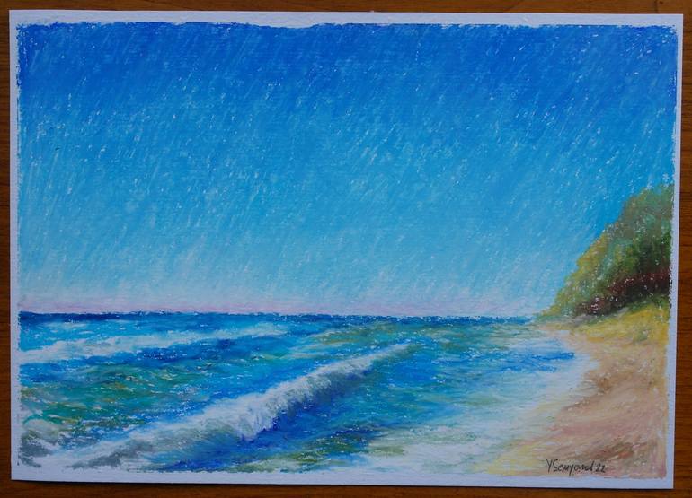 Original Impressionism Seascape Drawing by Juri Semjonov