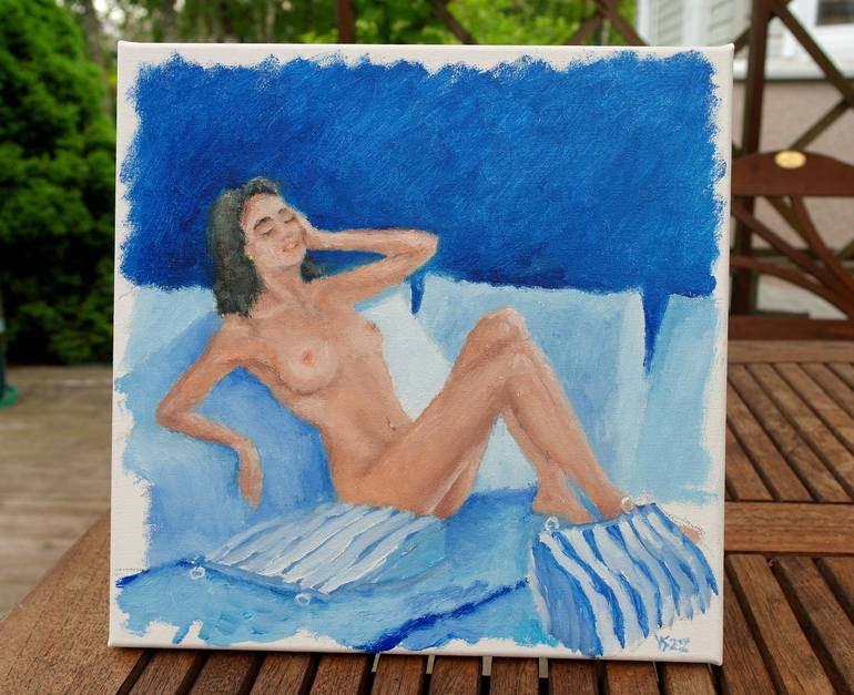 Original Art Deco Nude Painting by Juri Semjonov