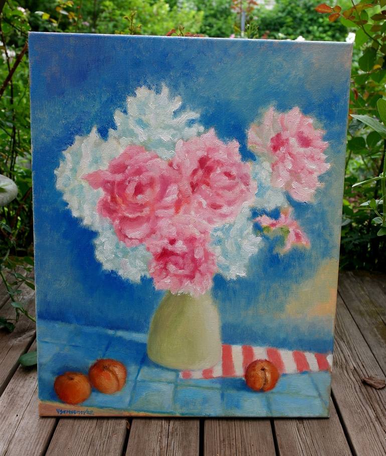 Original Impressionism Floral Painting by Juri Semjonov