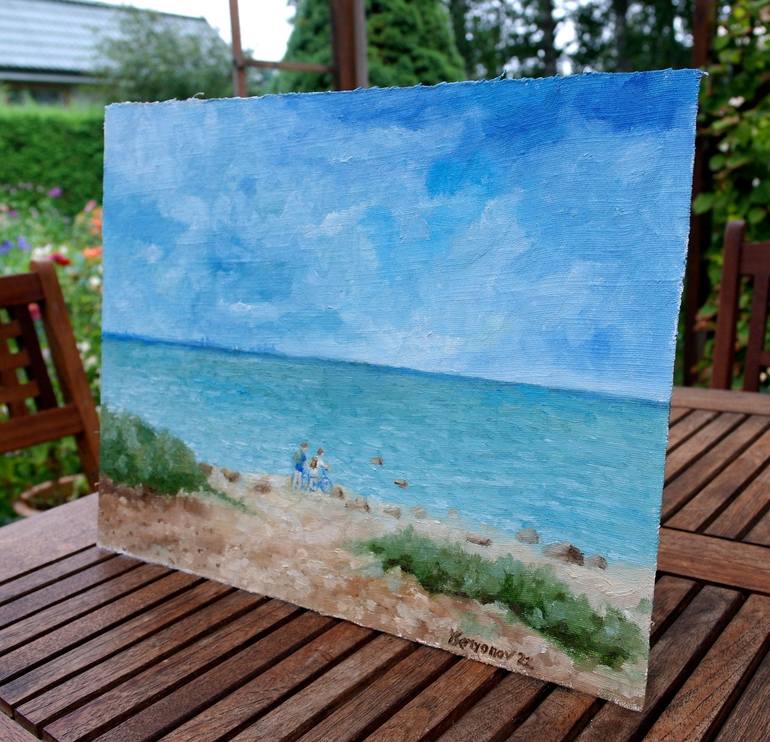 Original Impressionism Beach Painting by Juri Semjonov