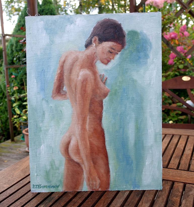 Original Impressionism Erotic Painting by Juri Semjonov