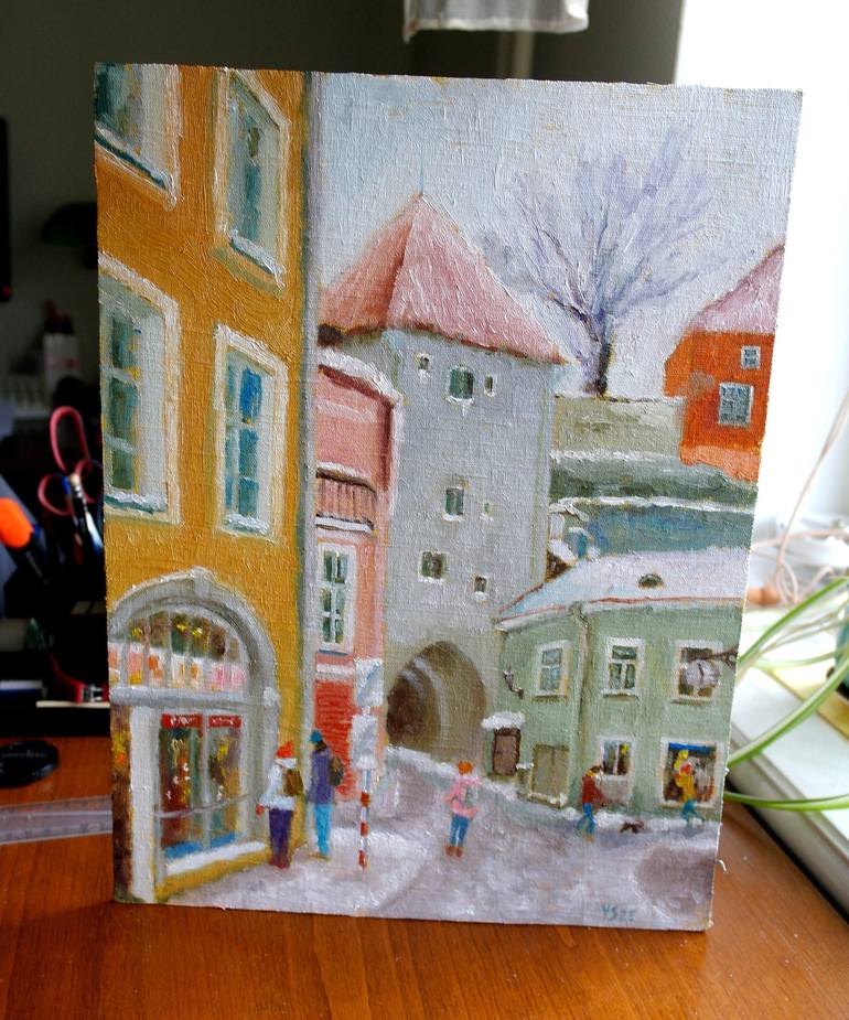 Original Impressionism Cities Painting by Juri Semjonov