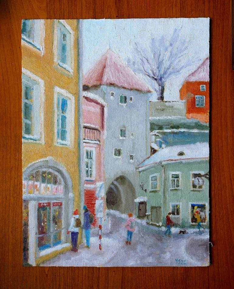 Original Impressionism Cities Painting by Juri Semjonov