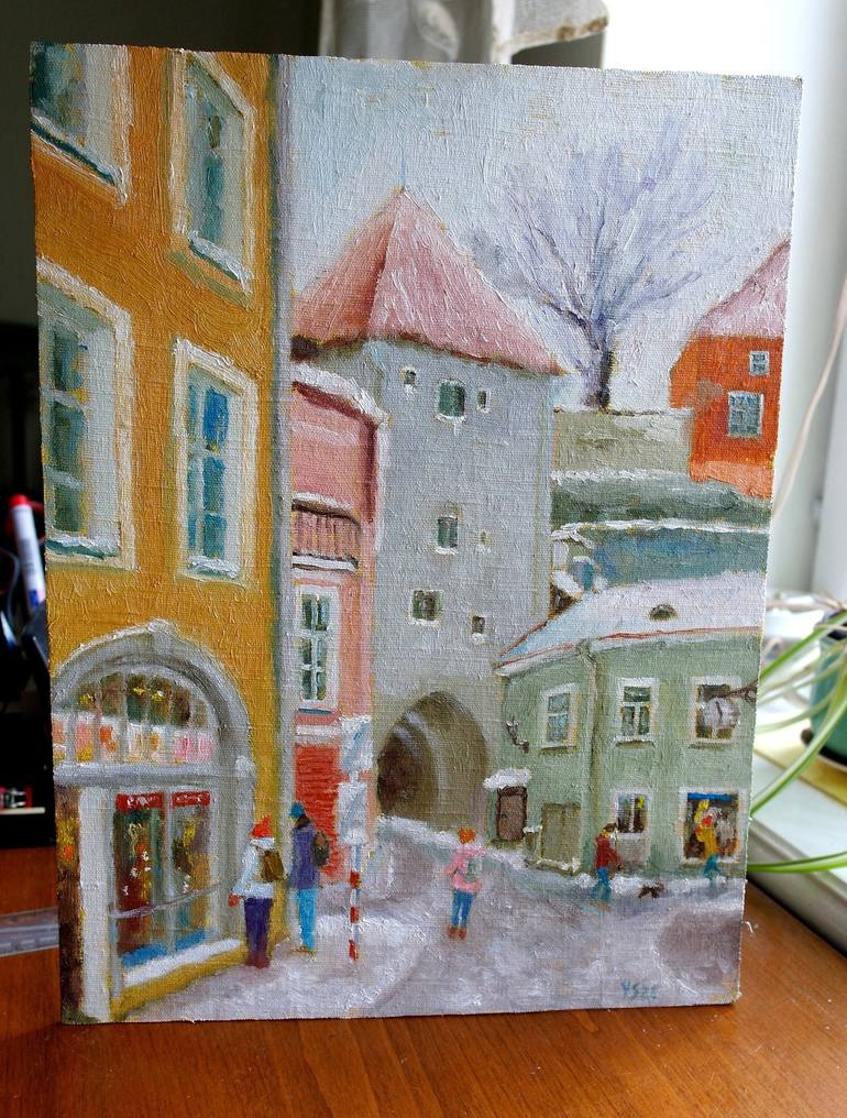 Original Impressionism Cities Painting by Juri Semjonov