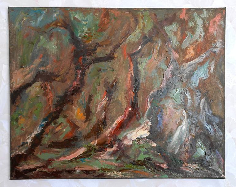 Original Abstract Expressionism Abstract Painting by Juri Semjonov