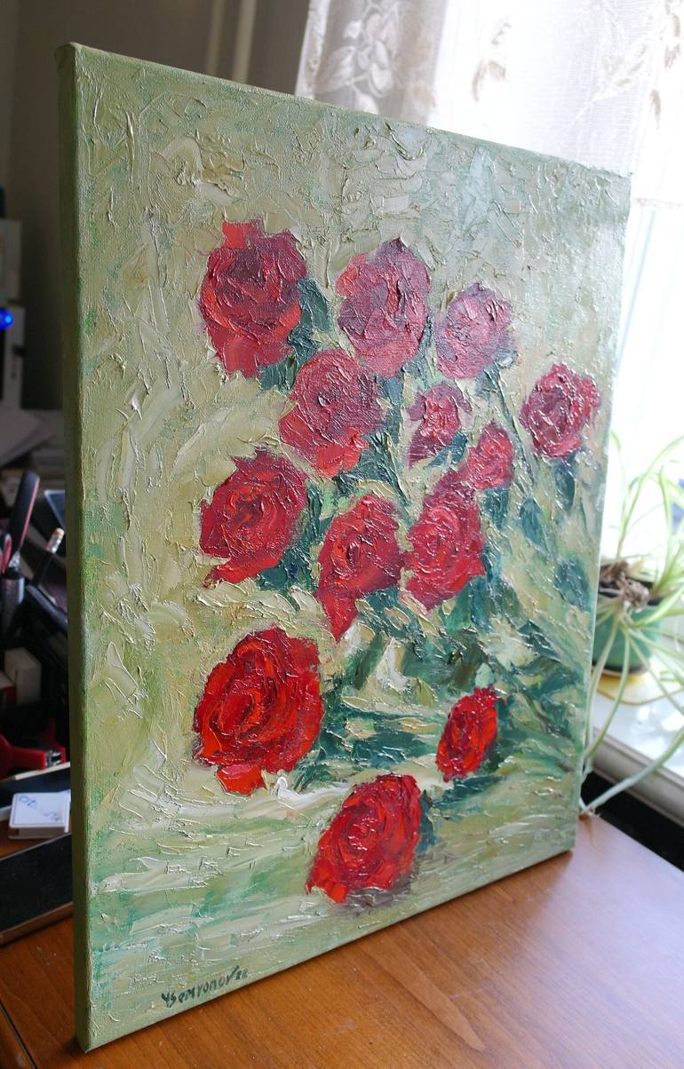 Original Impressionism Floral Painting by Juri Semjonov