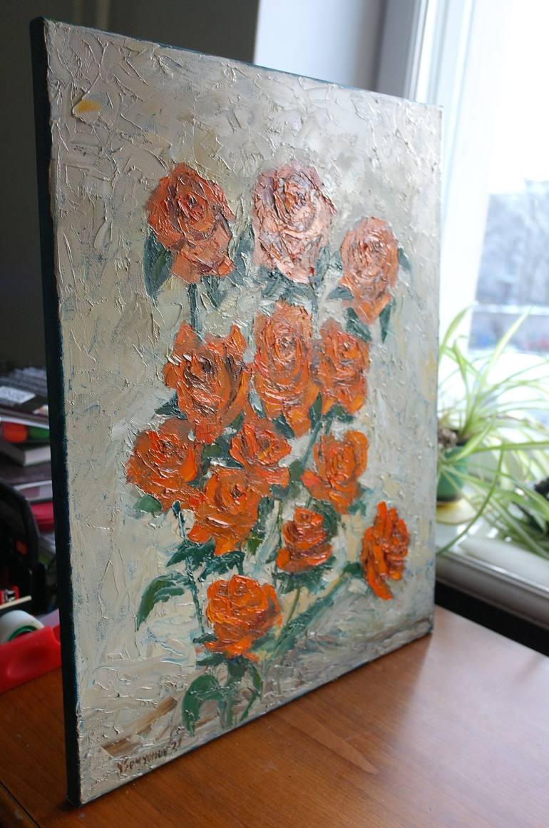 Original Abstract Floral Painting by Juri Semjonov