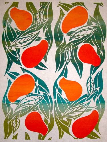 Original Expressionism Botanic Printmaking by Fern Bhuttoo