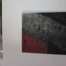 CHASSIS TOILE 80.5X100.5CM
épaisseur 2 cm
travail à l'acrylique rouge, noir, gris
lettres appliquées ou grattées dans la peinture fraîche.
recherche de contraste entre le noir, gris et rouge.
ready to hang