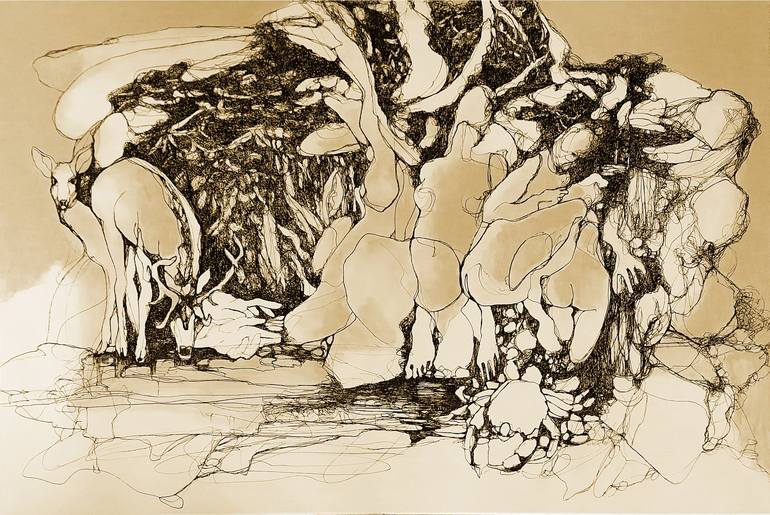 Original Abstract Drawing by Jörg Kuplens