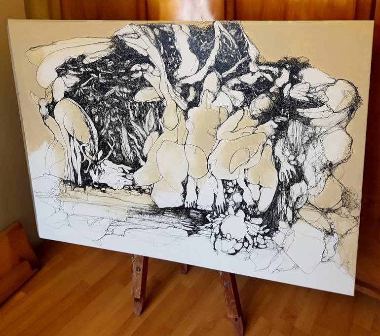 Original Abstract Drawing by Jörg Kuplens