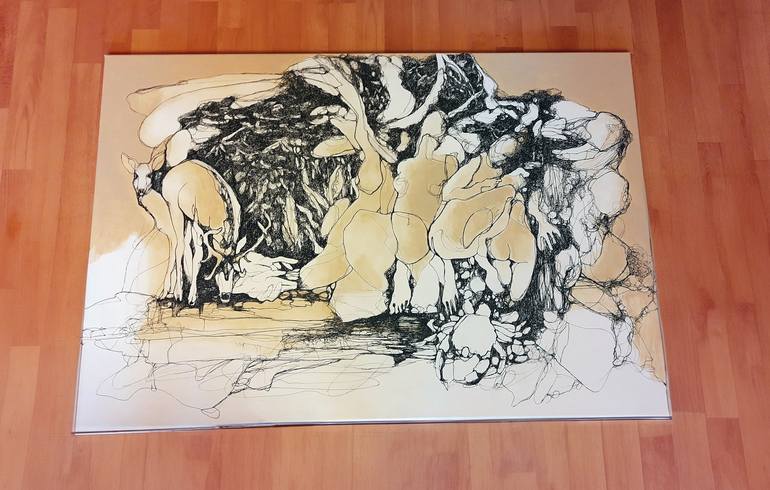 Original Abstract Drawing by Jörg Kuplens