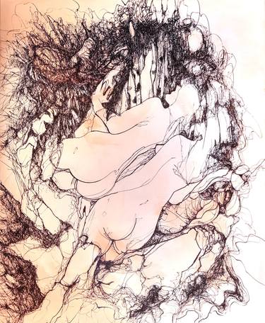 Original Fine Art Abstract Drawings by Jörg Kuplens