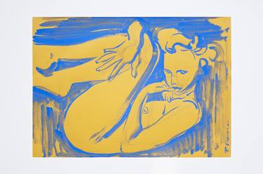 Blue Nude 1 - Original Art - Paula Craioveanu - tempera on paper thumb