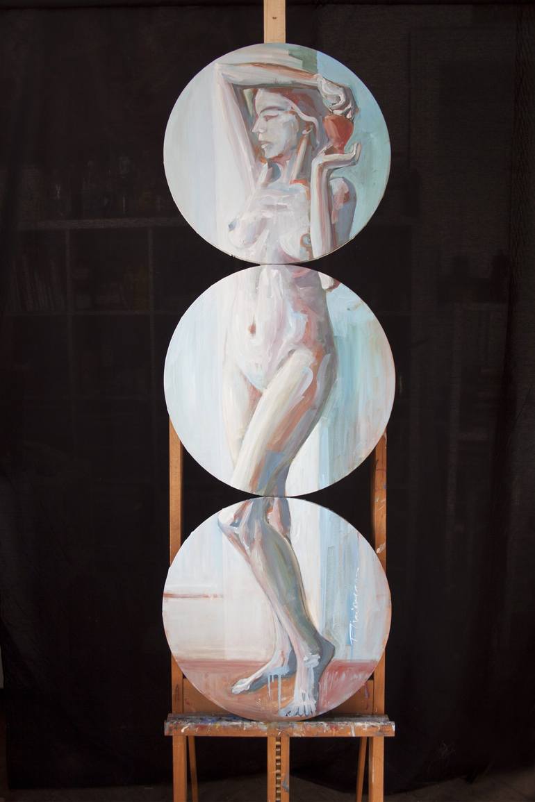 Original Expressionism Nude Painting by Paula Craioveanu