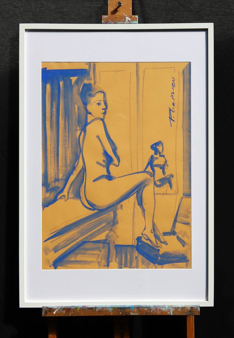 Original Figurative Nude Drawing by Paula Craioveanu