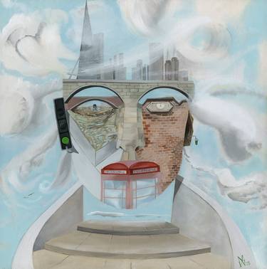 Original Dada Cities Paintings by Miranda Benzies