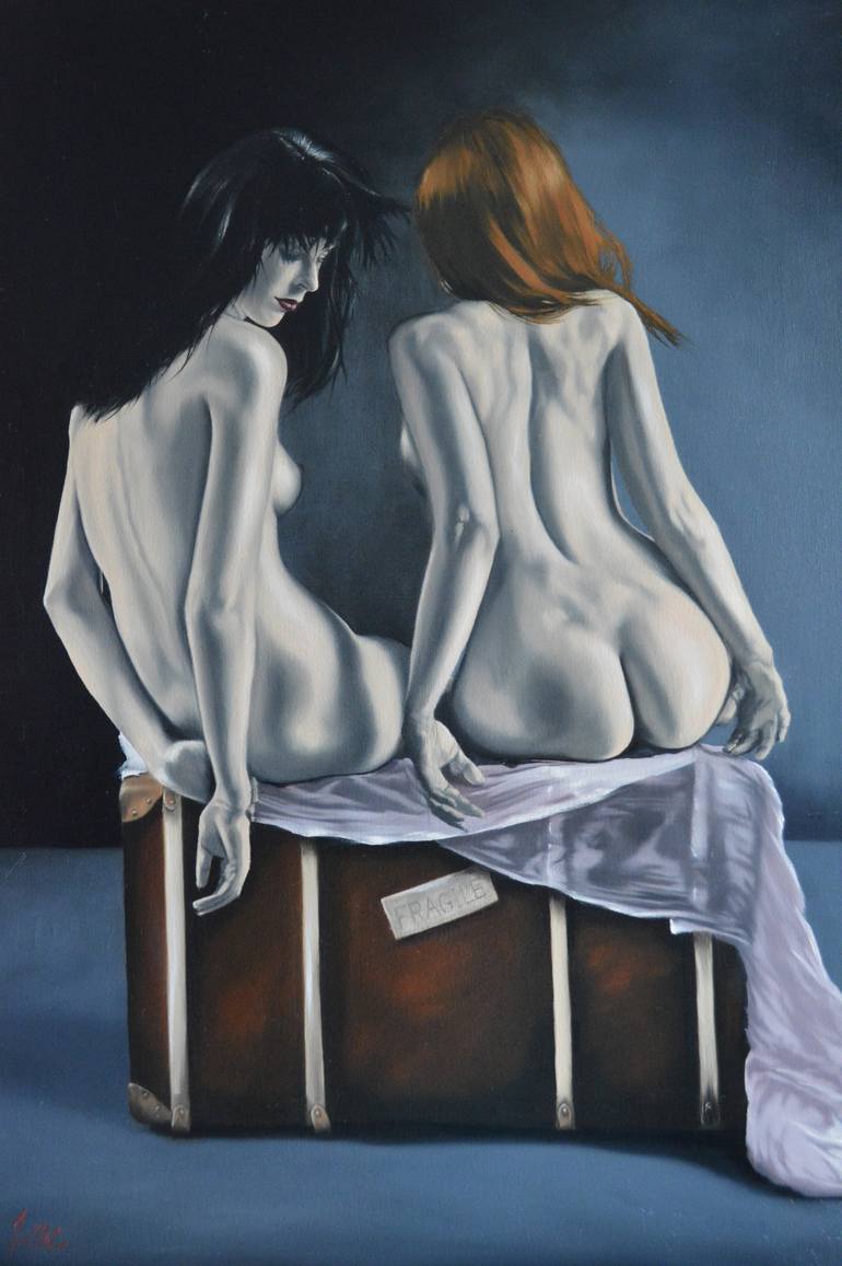 Original Figurative Nude Painting by Johnny Popkess